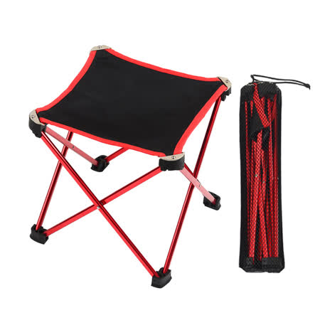 PUSH!戶外休閒用品便攜式鋁合金折疊凳椅子寫生凳釣魚凳凳子P108-1紅色