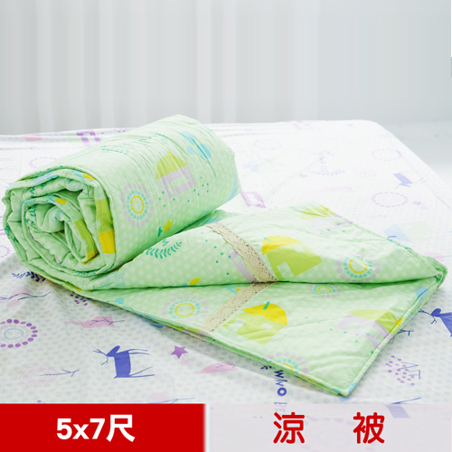 【米夢家居】原創夢想家園-台灣製造-100%精梳純棉雙面涼被5*7尺(青春綠)
