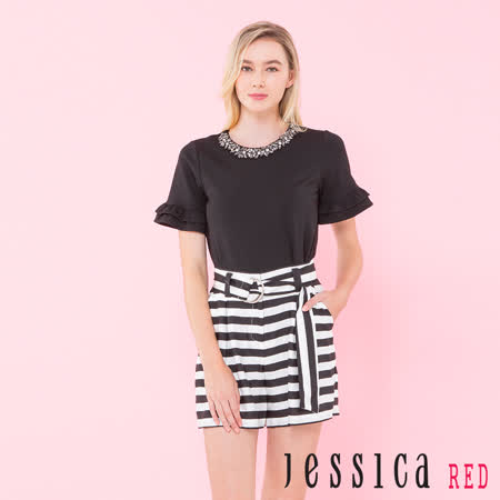 JESSICA RED 
輕甜條紋設計短褲
