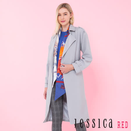JESSICA RED
 率性翻領設計長版風衣