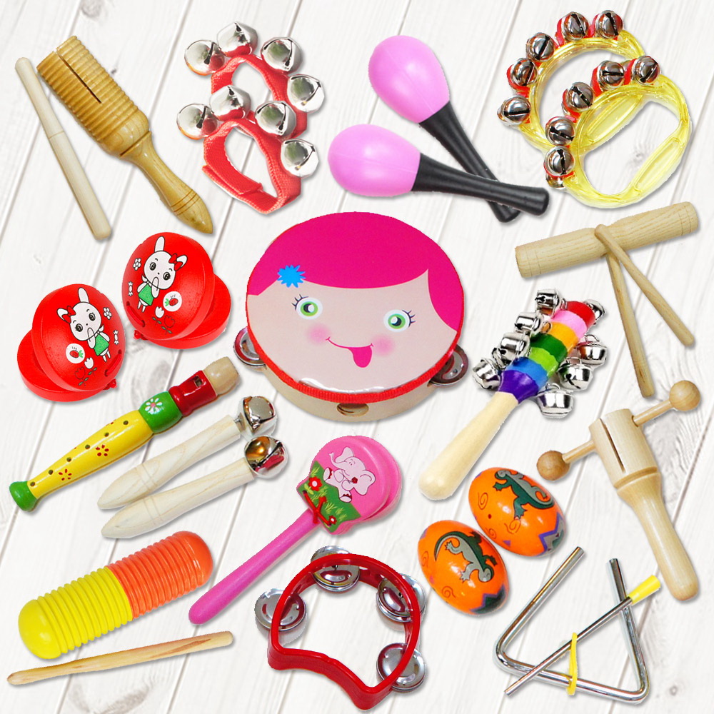 【美佳音樂】奧福打擊樂器/兒童樂器 16件組(含袋)-粉紅女孩