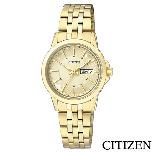 CITIZEN星辰 秀麗金系風格石英女錶 EQ0603-59P