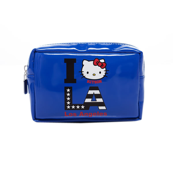 Kitson x Kitty - Loves LA 聯名系列 化妝包(BLUE)