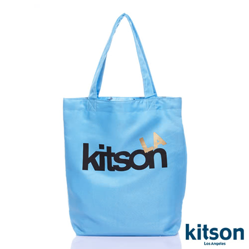 Kitson L.A.-LOGO購物袋/托特包 水藍