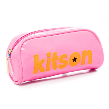 Kitson 星星LOGO 漆皮化妝包 (螢光粉)