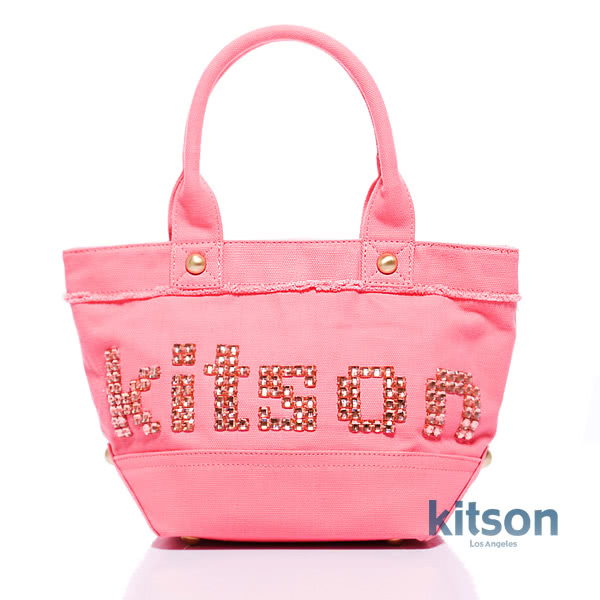 Kitson 晶透串珠托特包 PINK