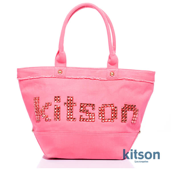 Kitson 晶透串珠大托特包 PINK