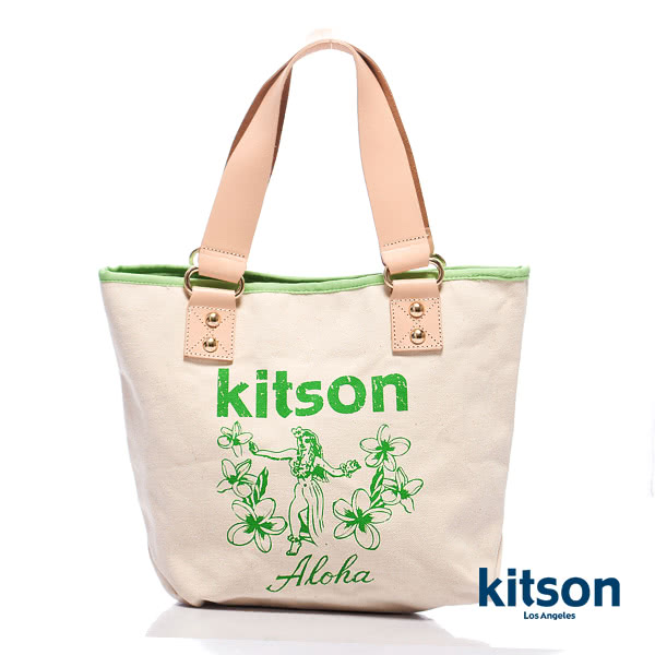 Kitson 夏威夷風真皮背帶托特包(M) GREEN