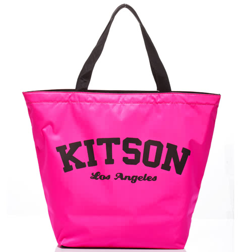 Kitson 美式學院風寬口型托特包(PINK)
