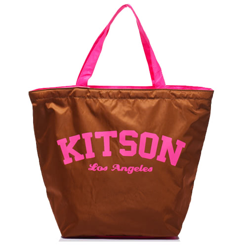 Kitson 美式學院風寬口型托特包(BROWN)