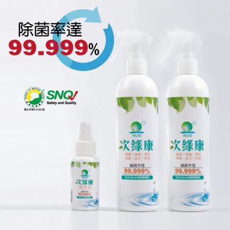 次綠康
次氯酸抗菌液防疫組