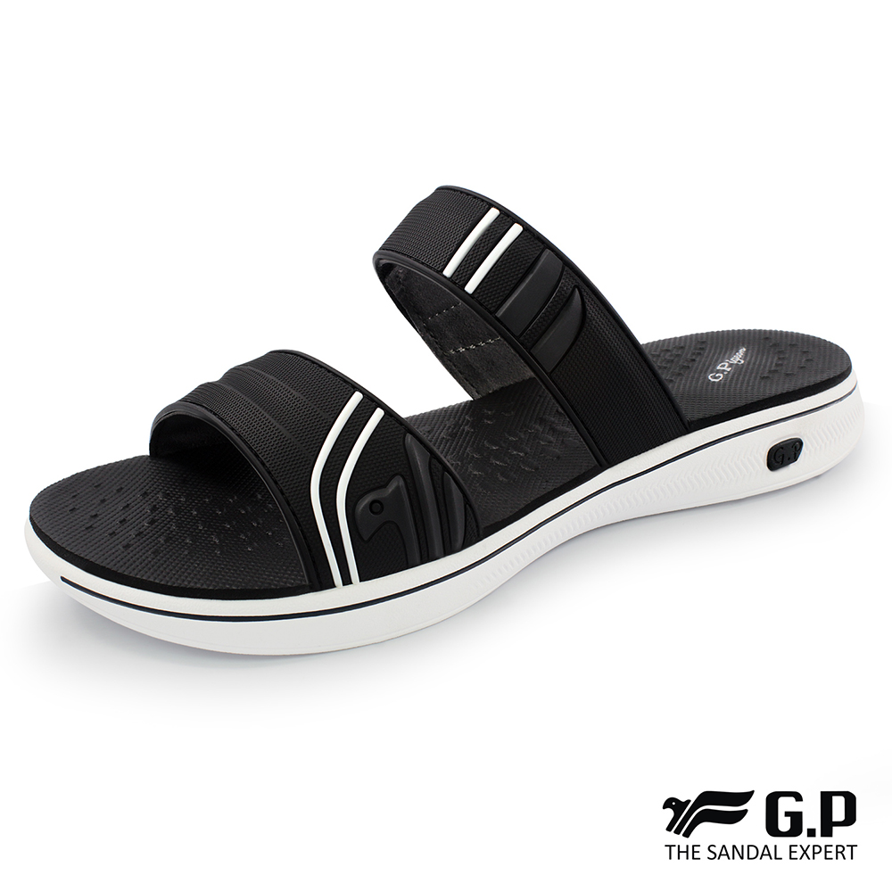 【G.P 女款極輕量舒適雙帶拖鞋】G8589W-黑色(SIZE:36-39 共二色)