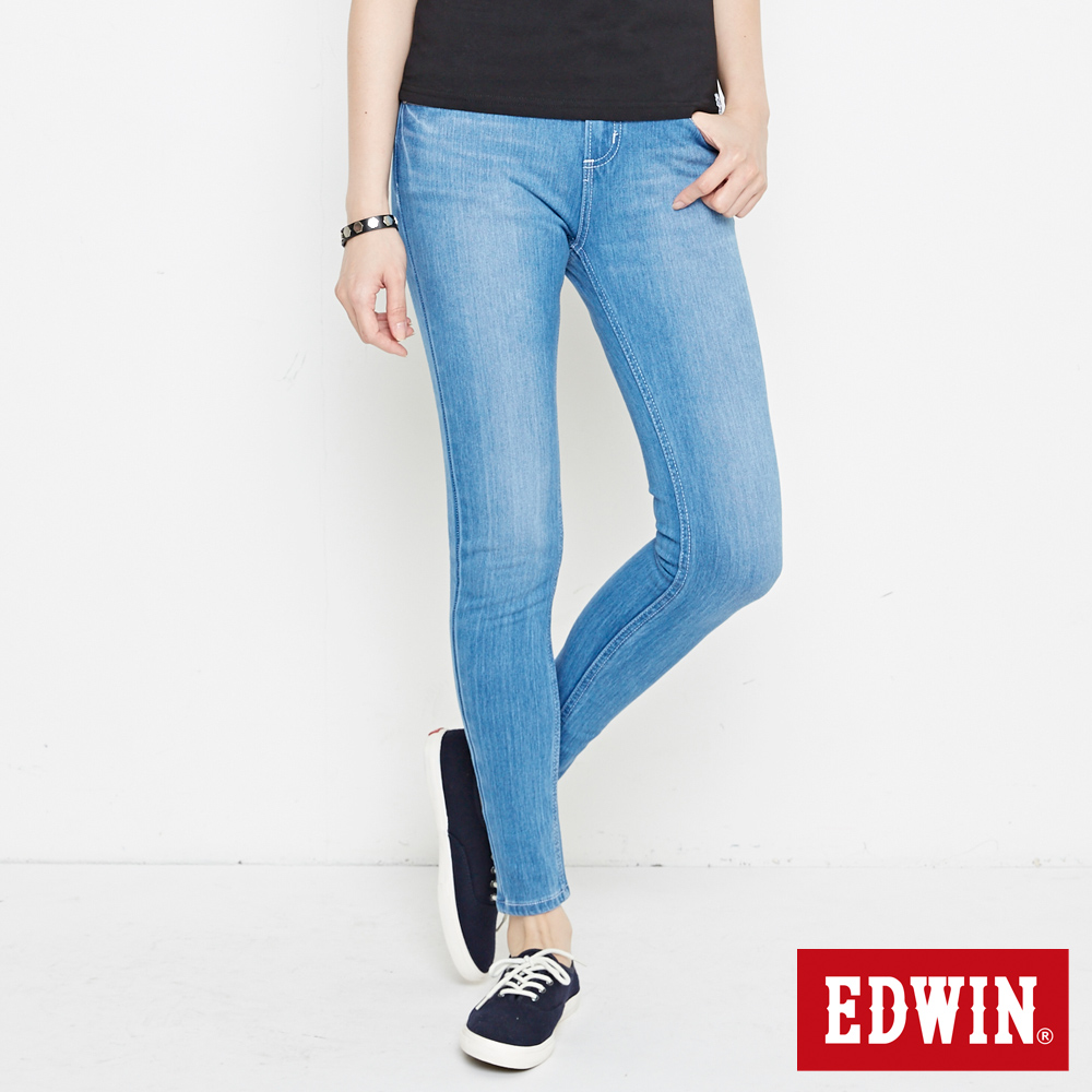 EDWIN JERSEYS 迦績 棉感緊身褲-女款 重淺藍