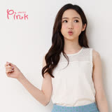 【Pink】圓領簍空拼接背心 M2306AQ