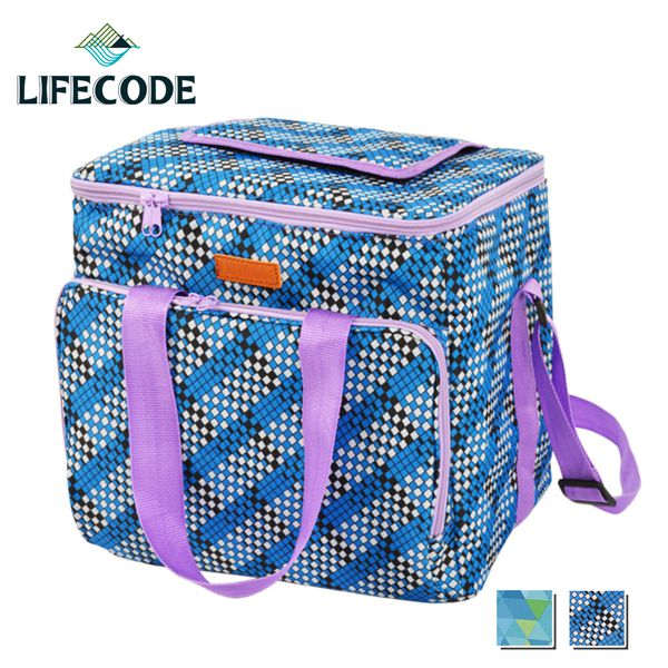 【LIFECODE】法頌肩背野餐保冰袋/保冷袋/保溫袋-2色可選