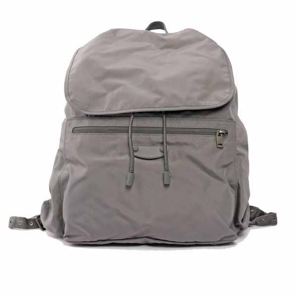 【BALENCIAGA】尼龍後背包(中款)(灰色)