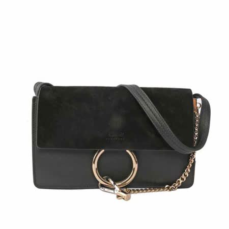 【CHLOE】Faye Suede Shoulder Bag側揹肩包(黑色)