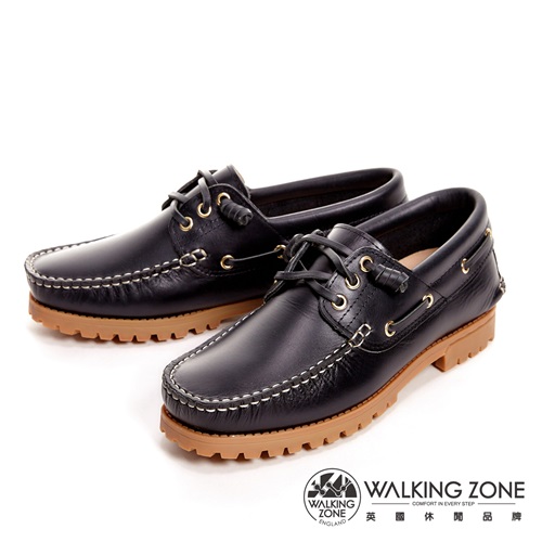 【WALKING ZONE】經典復刻雷根鞋(油藍色) 小牛皮手工-男