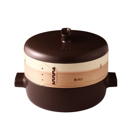 【JIA Inc.品家家品】蒸鍋蒸籠組－28cm加大版組(暖褐)