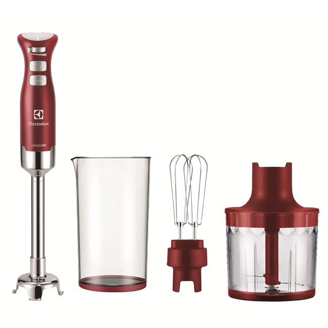 【Electrolux 伊萊克斯】專業級手持式攪拌棒 ESTM6400R+多功能切絲切片配件組
