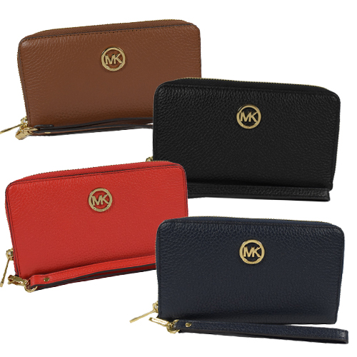 MICHAEL KORS 
皮革手提式拉鍊中長夾