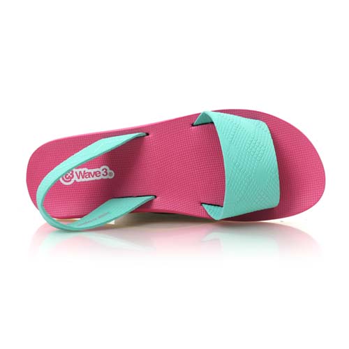 (女) WAVE3 瑜珈墊涼鞋-拖鞋 台灣製 粉紅淺綠