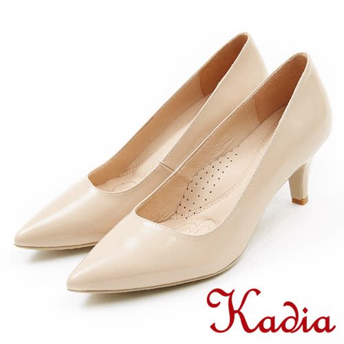 Kadia.氣質素面羊皮尖頭高跟鞋(8003-04裸色)