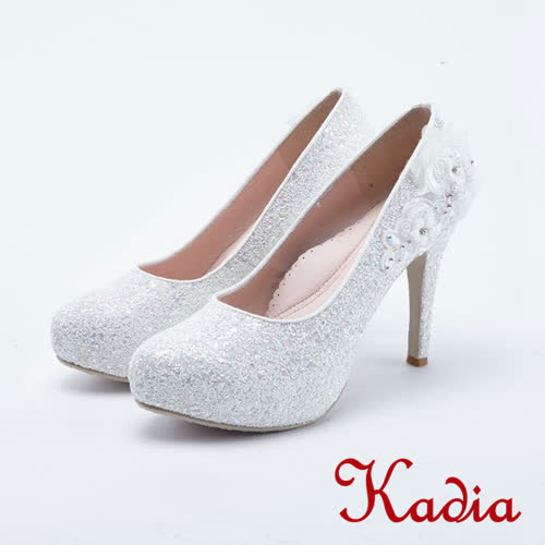 kadia.晚宴婚嫁首選 亮片碎花點綴高跟鞋(8004-15白色)
