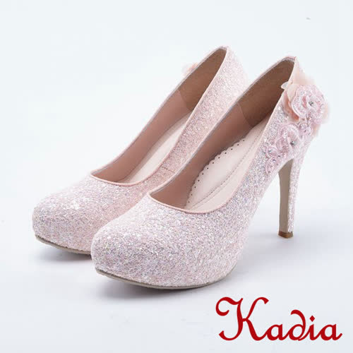kadia.晚宴婚嫁首選 亮片碎花點綴高跟鞋(8004-65粉色)