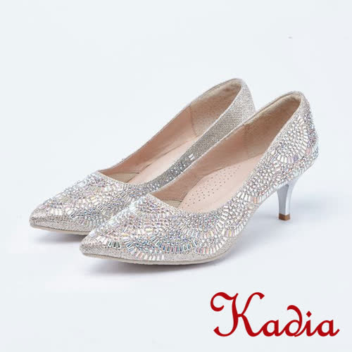 kadia.璀璨華麗水鑽尖頭高跟鞋(8017-25金色)