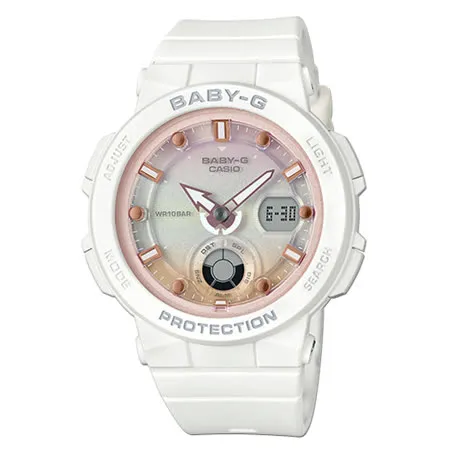 BABY-G 海洋風情雙顯女錶 樹脂錶帶 防水100米 世界時間 BGA-250-7A2