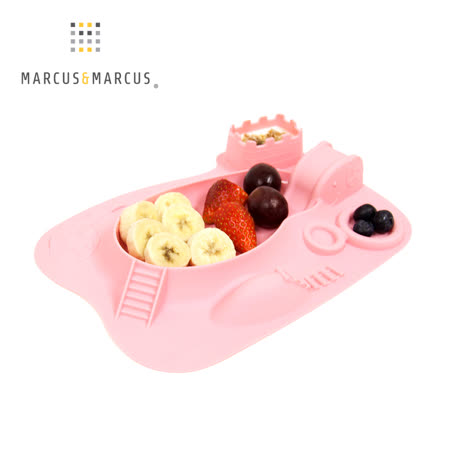 【MARCUS＆MARCUS】動物樂園遊樂造型餐盤-粉紅豬(粉)