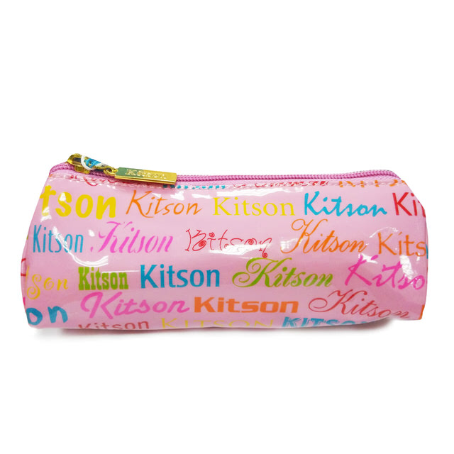 Kitson 繽紛LOGO三角形化妝包 粉