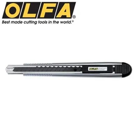 日本OLFA極致系列Limited折刃式安全美工刀Ltd-01切割刀(黑刃SK-2高碳鋼;單向自動扣鎖設計;銀色塗料磨砂