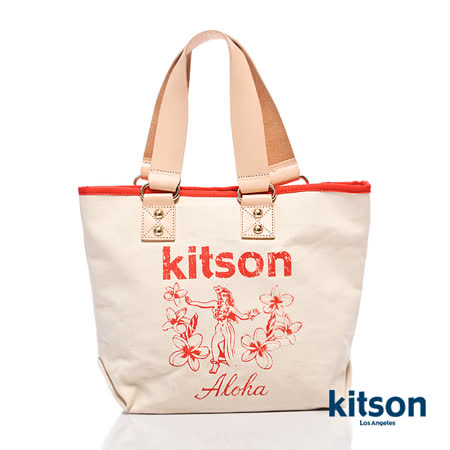 Kitson 夏威夷風真皮背帶托特包(M) RED