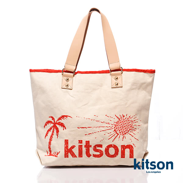 Kitson 夏威夷風真皮背帶托特包(L) RED