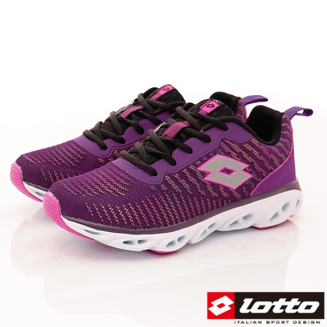 Lotto義大利運動鞋-反光風洞跑鞋-WR6257紫-23-25cm