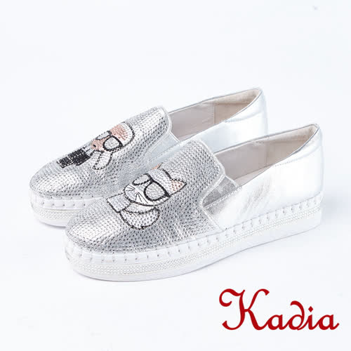Kadia.懶人鞋-造型玩偶水鑽休閒鞋(8025-10銀)