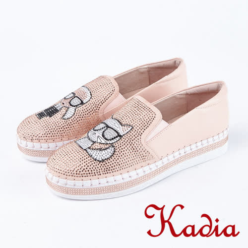 Kadia.懶人鞋-造型玩偶水鑽休閒鞋(8025-60粉)