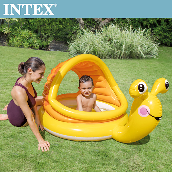 【INTEX】BABY小蝸遮陽幼兒戲水池145x102x74cm(53L)適用1-3歲(57124)