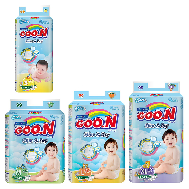 【日本大王GOO.N】國際版黏貼型紙尿褲S/M/L/XL箱