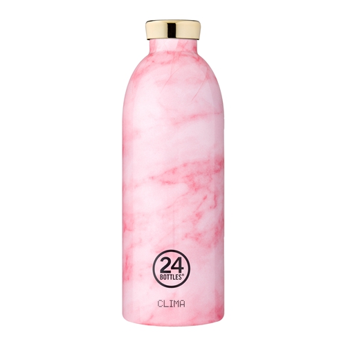 義大利 24Bottles 不鏽鋼雙層保溫瓶 850ml - 粉紅大理石