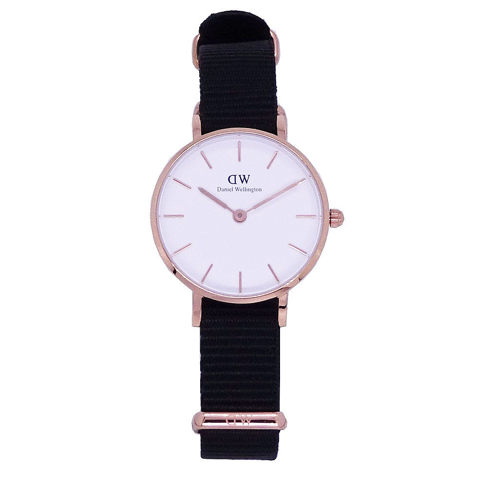 DW Daniel Wellington 經典中的珍貴收藏時尚優質尼龍帶腕錶-白金/28mm-DW00100251