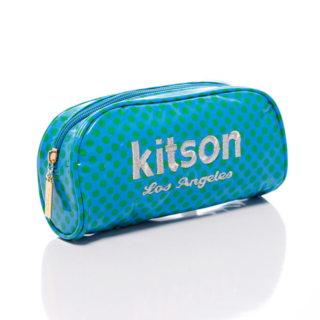 Kitson 刺繡LOGO點點化妝收納包 GREEN