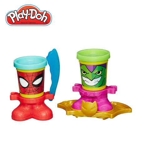 Play-Doh培樂多-漫威英雄黏土罐遊戲組-蜘蛛人與綠惡魔