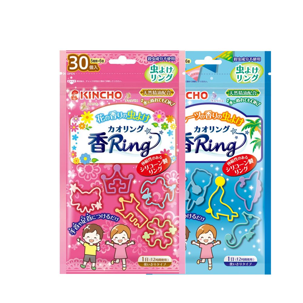 日本 KINCHO 金鳥 多造型驅蚊蟲環 30入 果香/花香 X2入