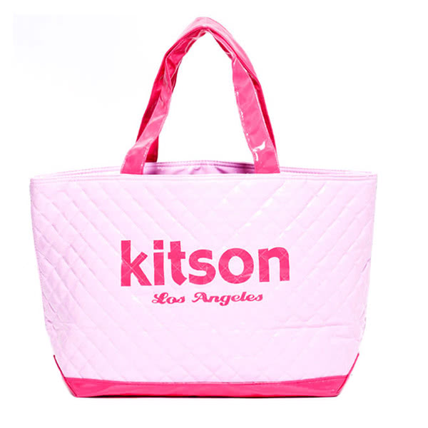 Kitson 漆皮菱格紋托特包 L-PINK