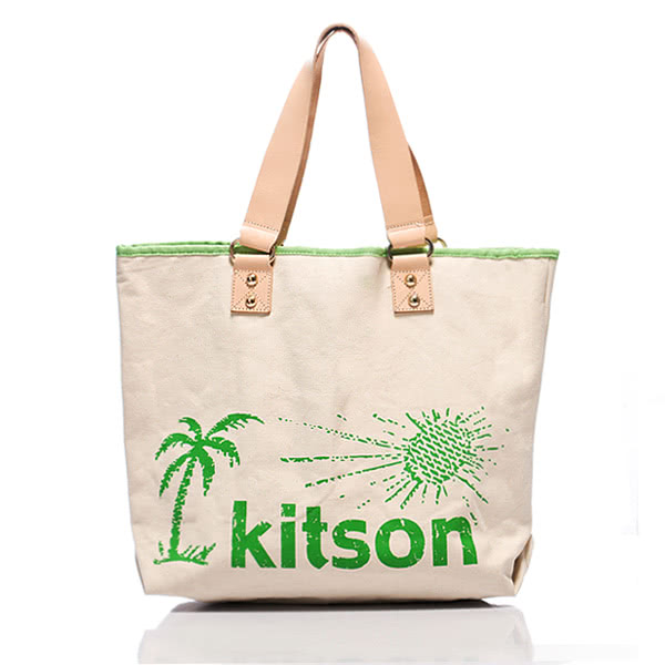 Kitson 夏威夷風真皮背帶托特包(L) GREEN