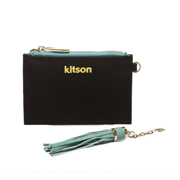 Kitson 流蘇Card case真皮鎖匙/零錢包-BLACK