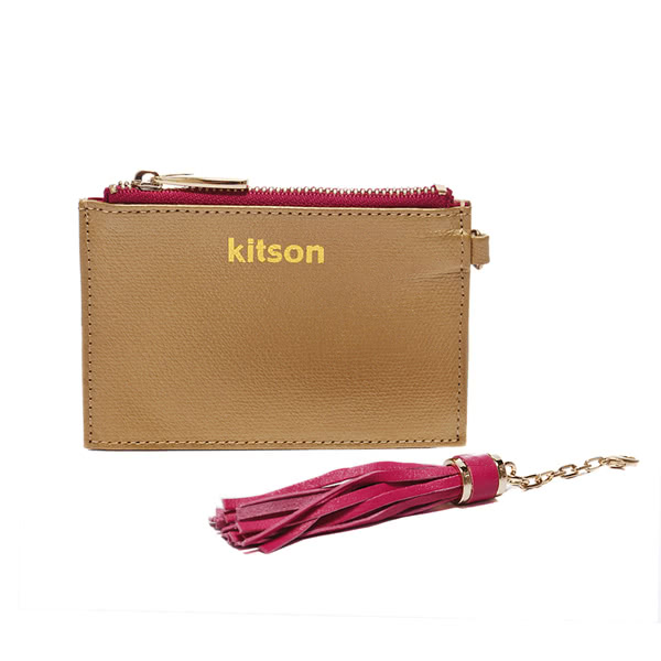 Kitson 流蘇Card case真皮鎖匙/零錢包-GOLD